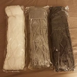 Set Of Three Boot Socks, Women'- Sweater Material